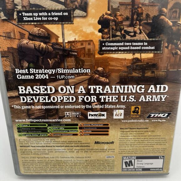 Full Spectrum Warrior (Microsoft Xbox, 2004) Complete with Manual Tested - Picture 4 of 9